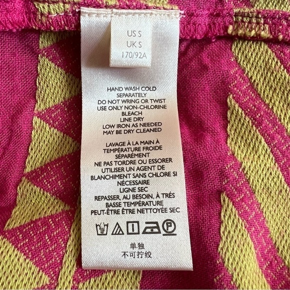 Anthropologie Maeve Dominique Ruffled Tunic Dress Pink Combo Size S NEW - Picture 14 of 15